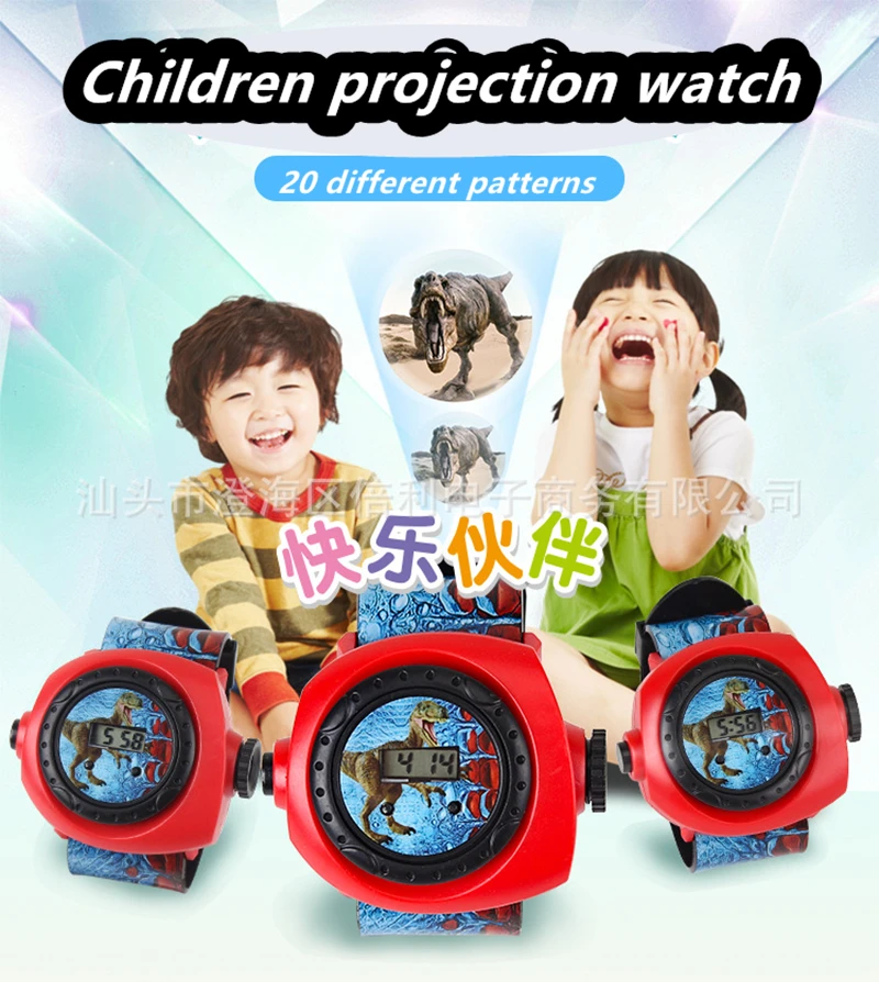 Cartoon Kinder Projektion Uhr 20 Bilder Dinosaurier Spielzeug Jungen Mädchen Kindergarten Geschenke Kinder Uhren Uhr Student Preise