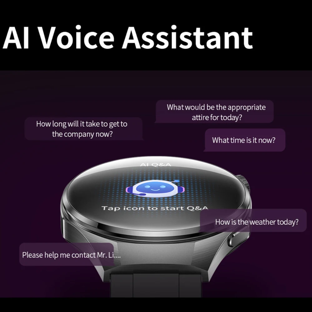 Montre connectée de sport, rappel sédentaire, écran incurvé 3D, Assistant vocal, appel à dents bleues, cadran vidéo DlY, 2025
