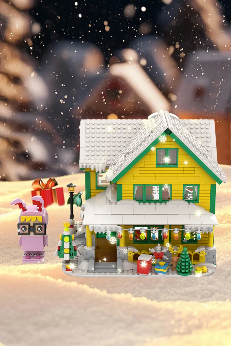 MOC Eine Weihnachtsgeschichte (1983) Bausteine Modell Film Eine Weihnachtsgeschichte Haus Architektur Ziegel Montage Spielzeug Kinder DIY Geschenk