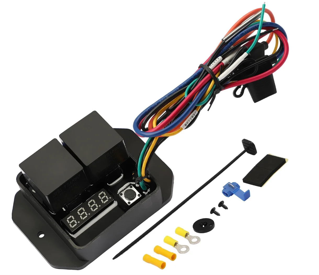 

Electric Fan Car Dual Relay Cable Wire Harness Kit 40A 12V Thermatic Controller Adjustable Led Digital Work Light Relay Wire