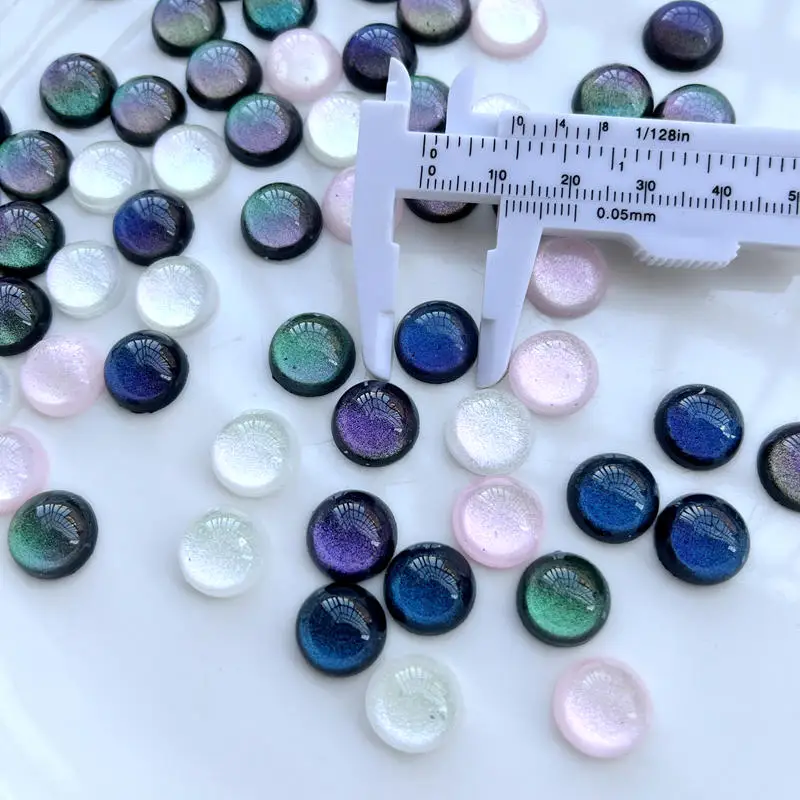 40pcs 12mm New Glitter Filled Resin Round Sequins Flatback starry sky Crystal stones Cabochon DIY wedding decoration rhinestone