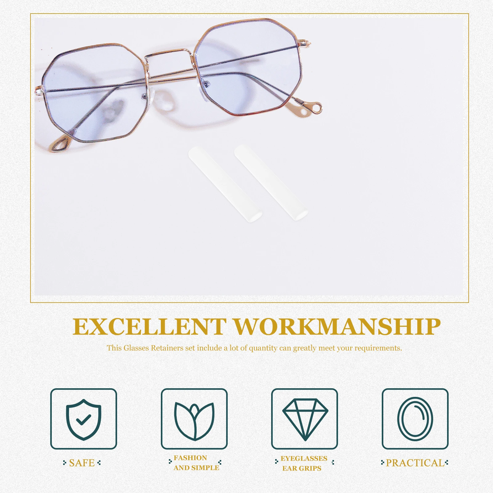 

Silicone Anti-Slip Eyeglasses Holders Ear Grips Glasses Retainers Temple Sleeves Comfortable Ear Cushions for Sunglasses