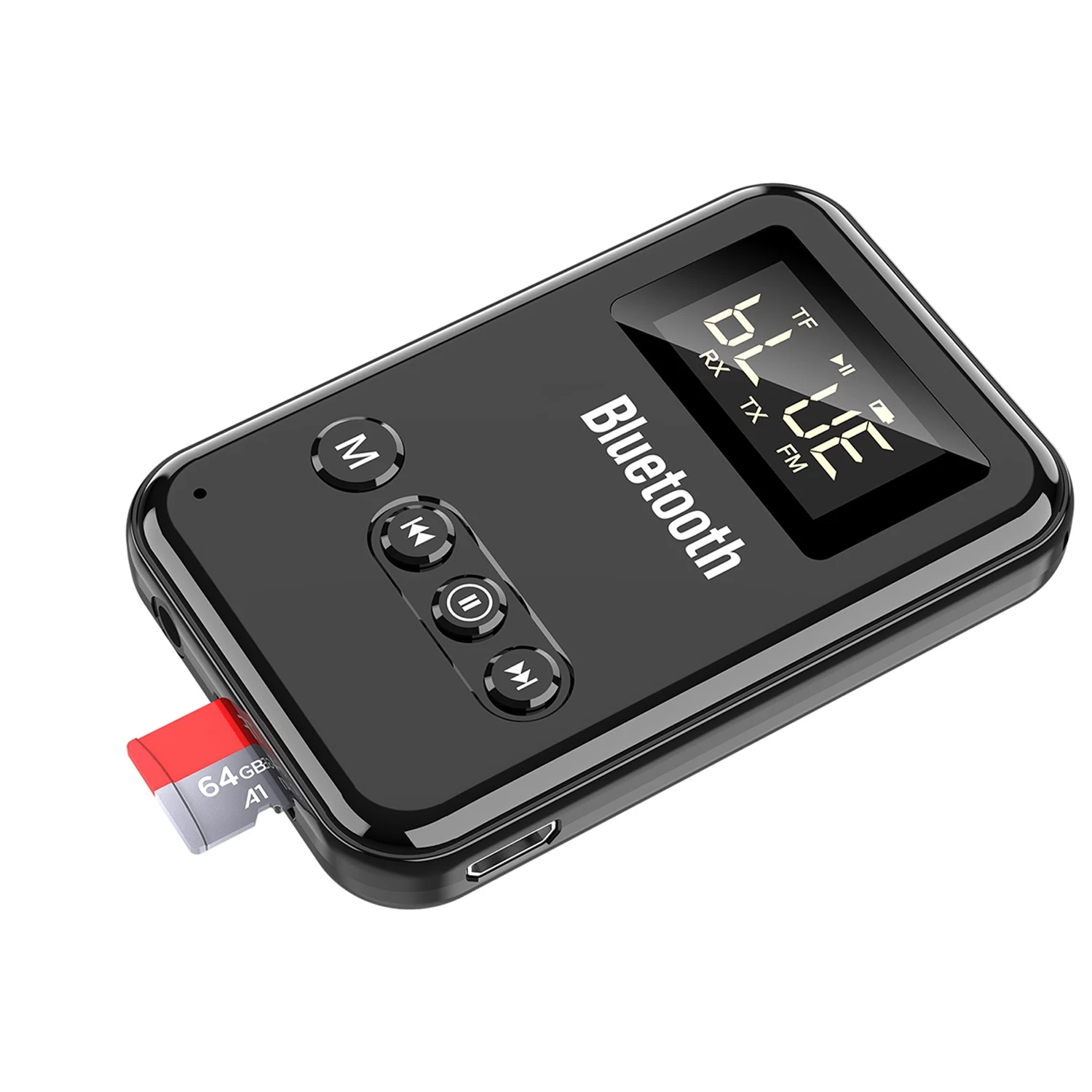 B68A Bluetooth 5.0 Ricevitore Trasmettitore Musica stereo Trasmettitore FM per auto Auricolare Adattatore per altoparlante Supporto TF Card