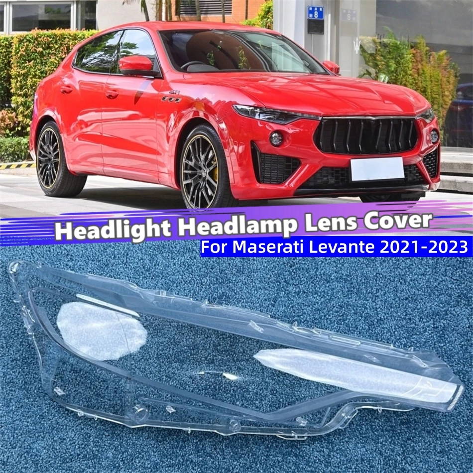 For Maserati Levante 2021 2022 2023 Automotive Accessories Lampshade Headlight Cap Car Front Headlight Lens Cover Lights Shell
