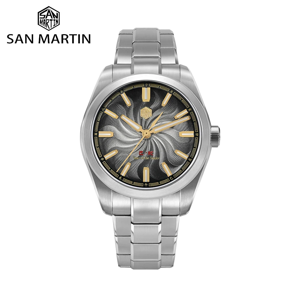 

San Martin 39mm CNC Guilloche High-end Luxury Men Watch Snake Year Limited Edition Miyota 90S5 Mechanical Clear Caseback SN0144