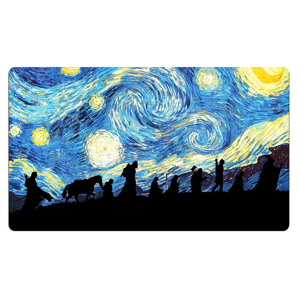 

Fellowship of The Ring At Starry Night Game Playmat Anti-Slip MTG Board Games Playmat Trading Cards Gaming Mat+Waterproof Bag