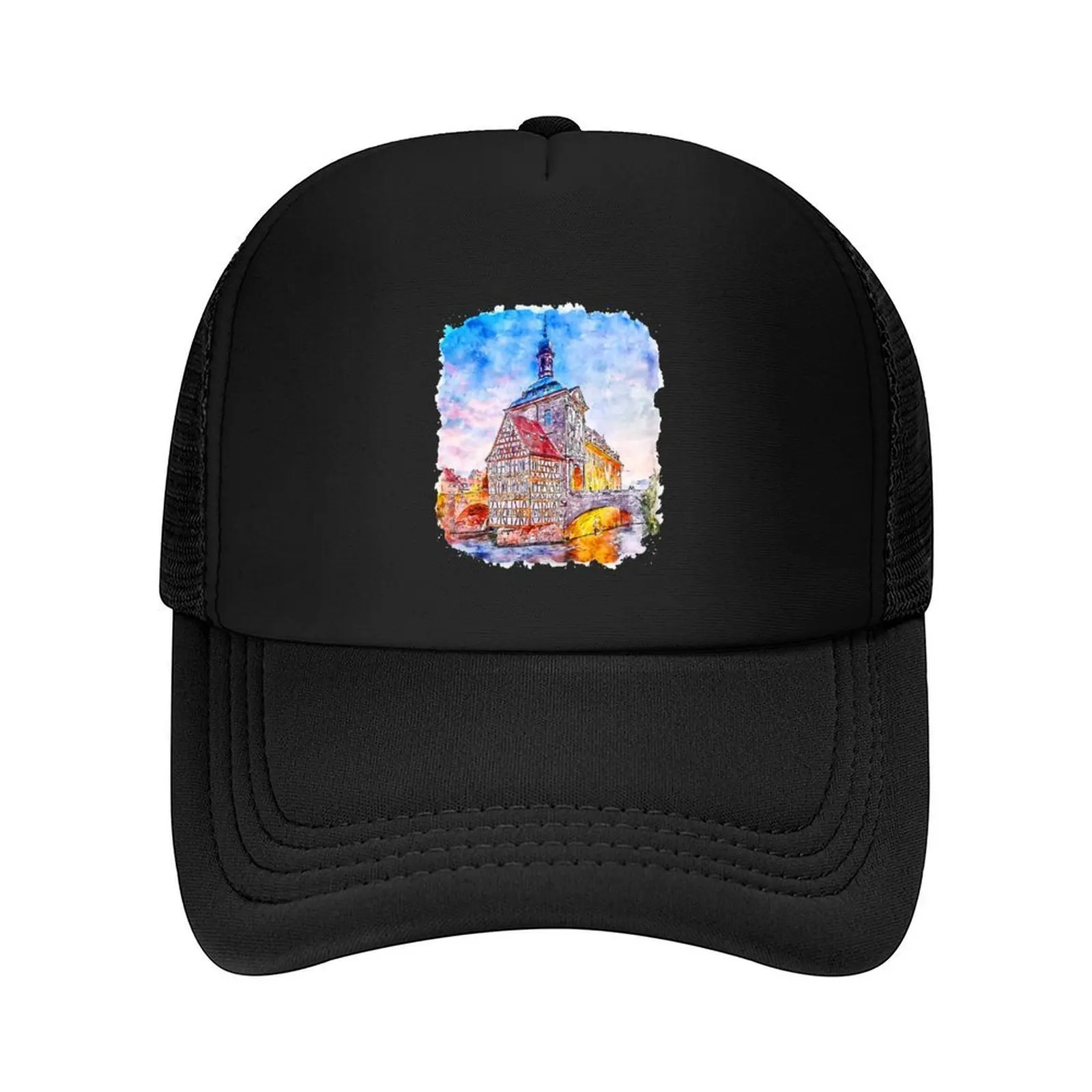 

Bamberg germany watercolor sketch hand drawn Baseball Cap dad hat Kids Hat Beach Hat Baseball Cap Women's Beach Outlet Men's