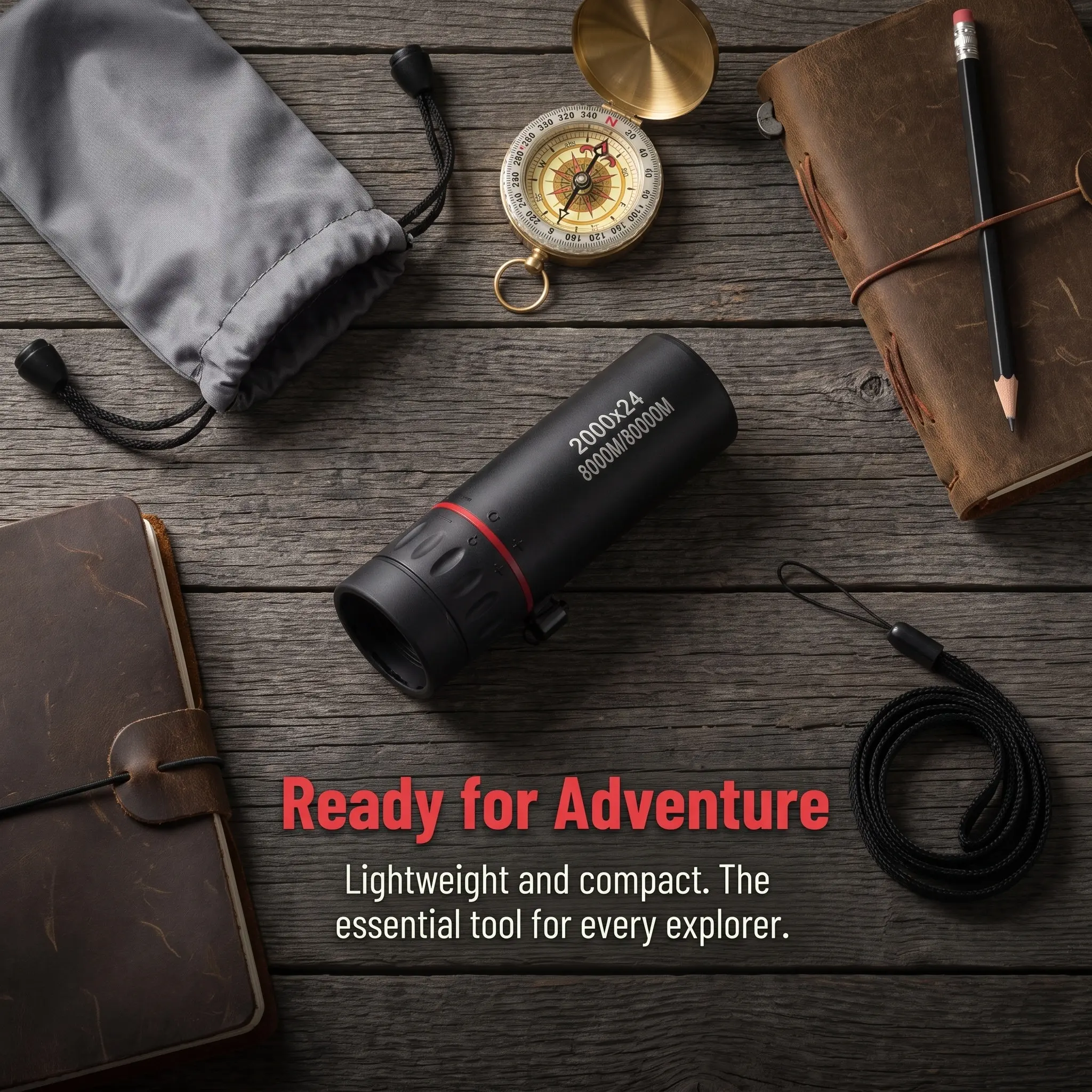Mini Monocular Telescope 2000x24 Compact Pocket Size High Power Outdoor Telescope for Traveling Hiking Bird Watching Concert
