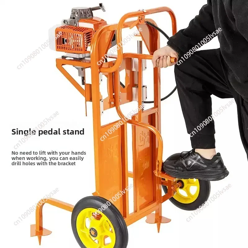 Four Stroke 225 Ground Drilling Machine High Power Tree Planting Digger Four-Stroke Hole Rig Pedal Type Drilling Pile Driver