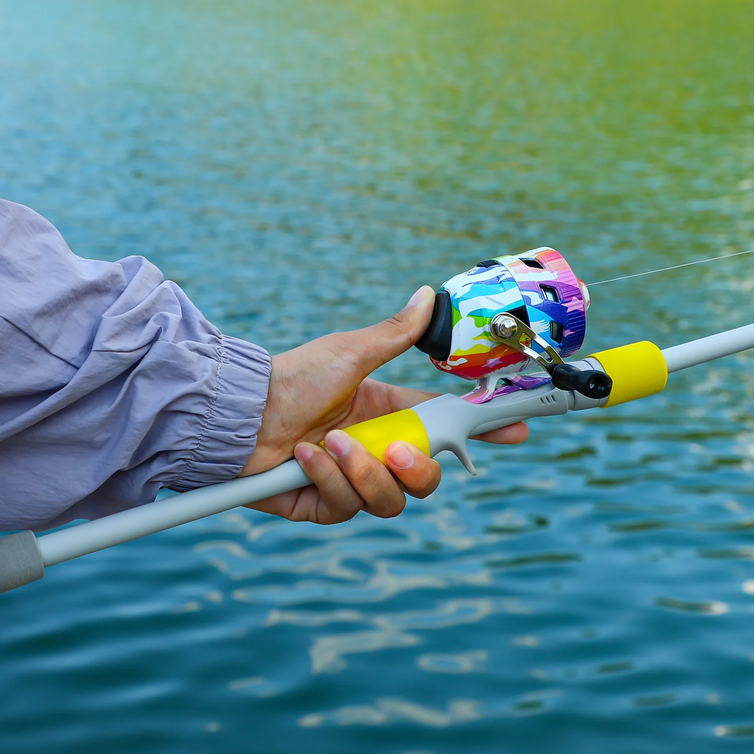 Caña baitcasting Sougayilang, carrete y nylon con mango EVA - imagen 4
