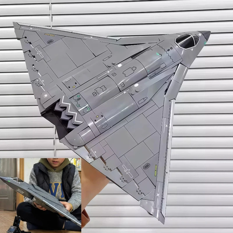 Chinese Fighter Jet J-36 Sixth Generation Stealth Fighter Assembled Airplane Model Boy Birthday Gift Aviation Collection