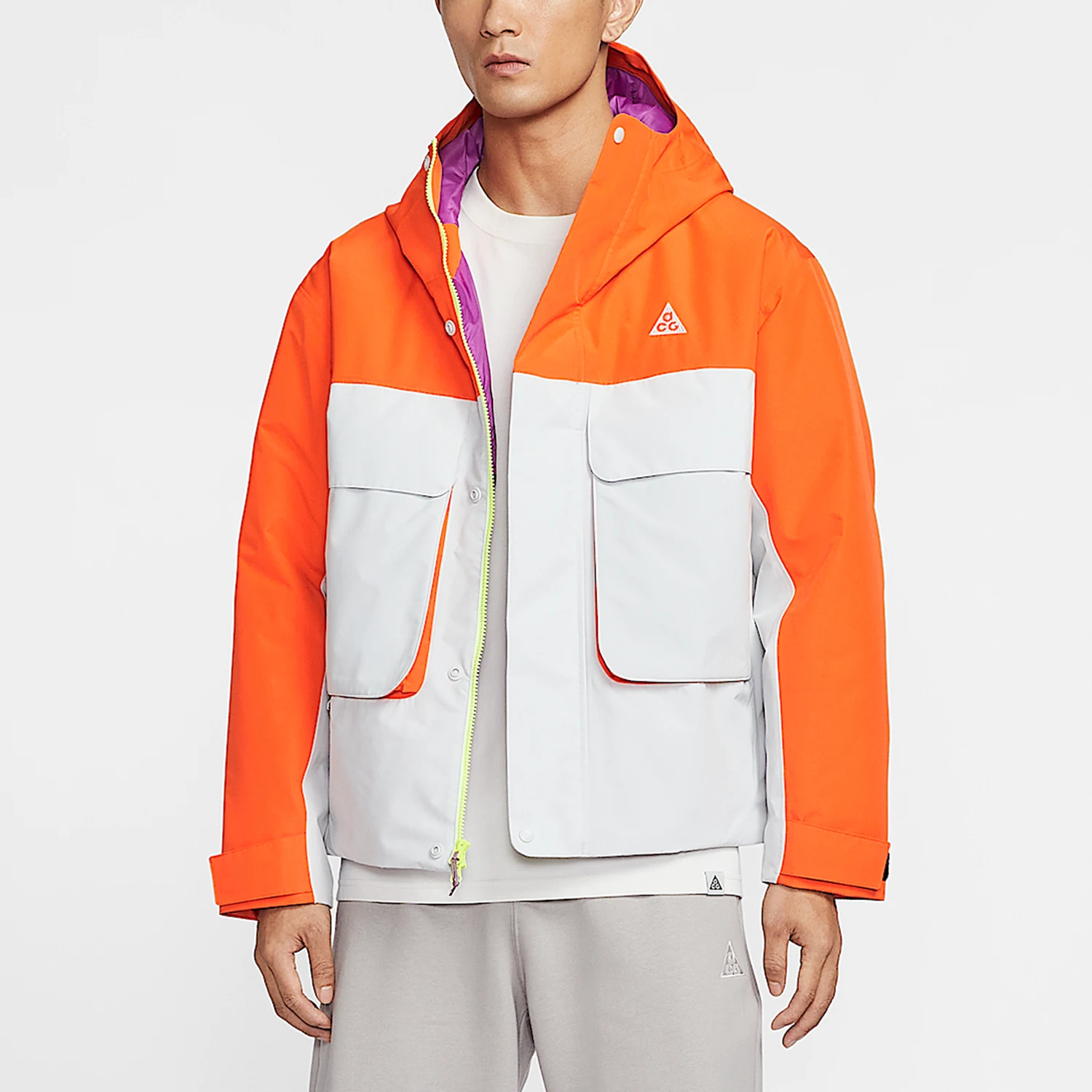 Nike genuine comfortable spring men's spliced hooded warm cotton jacket FV8682-820