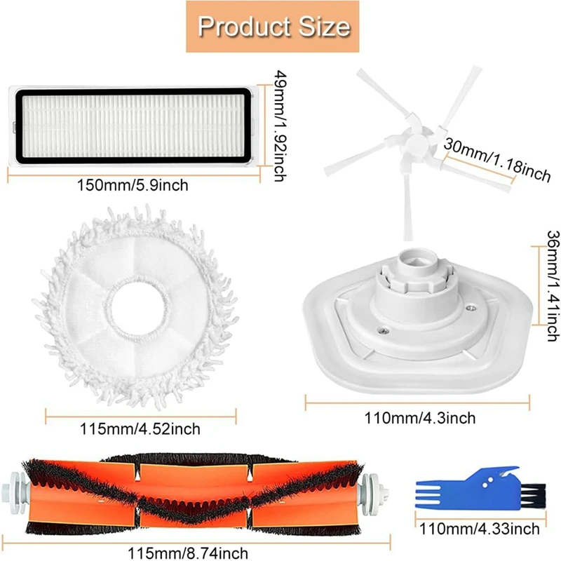 Main Side Brush Mop Cloth Hepa Filter Replacement Spare Parts For Xiaomi Dreame W10/ W10 Pro Robot Vacuum Cleaner image 4