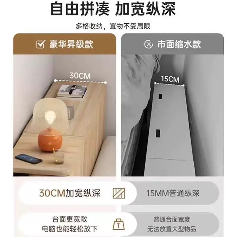 Bedside tables, bedside narrow cabinets, storage cabinets, extremely narrow storage