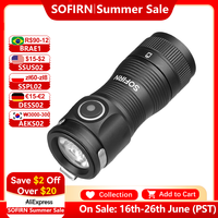 Sofirn SC13A Anduril Powerful Light 519A 1300lm Tactical 18350 Rechargeable Flashlight 5000K High CRI Keychain Emergency Torch