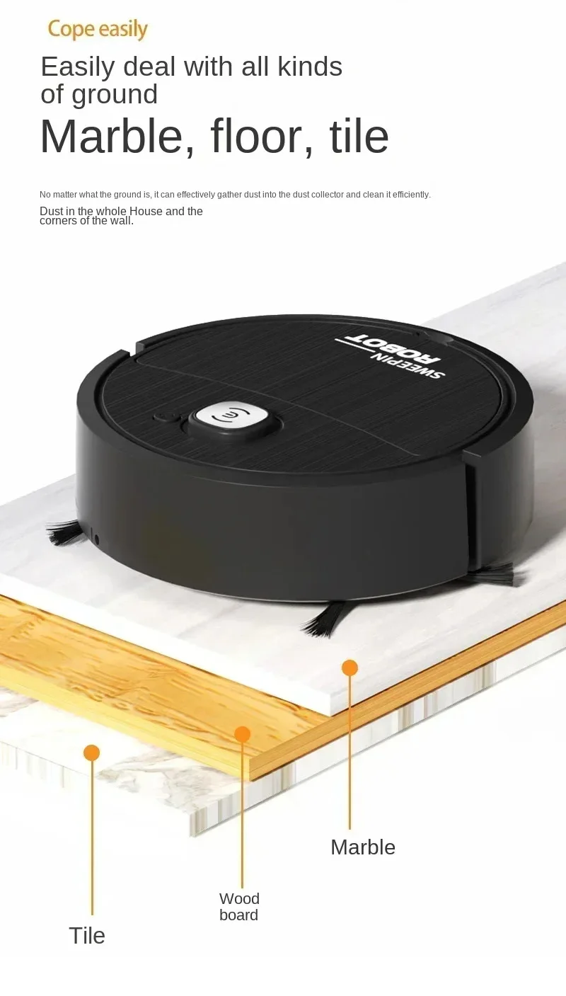 Lenovo Intelligenter Saug- und Wischroboter, USB-aufladbar, Multifunktional, Starke Saugkraft, Wischen, Saugen, 5-in-1 Elektrischer Reiniger – Detail 10