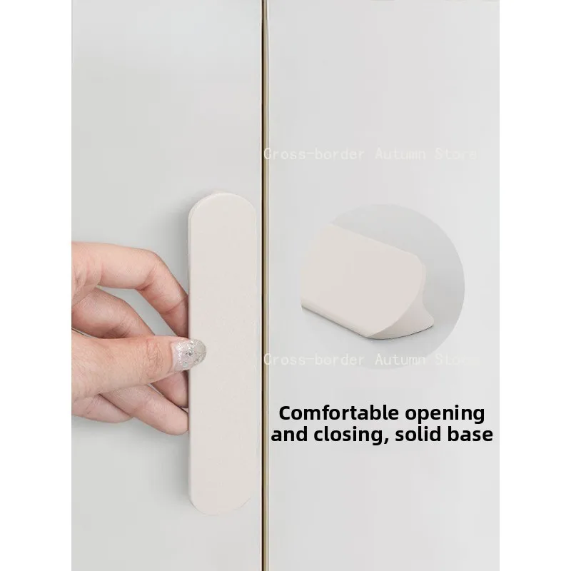 White wardrobe door handle, modern simple surface cashmere gray cabinet drawer handle