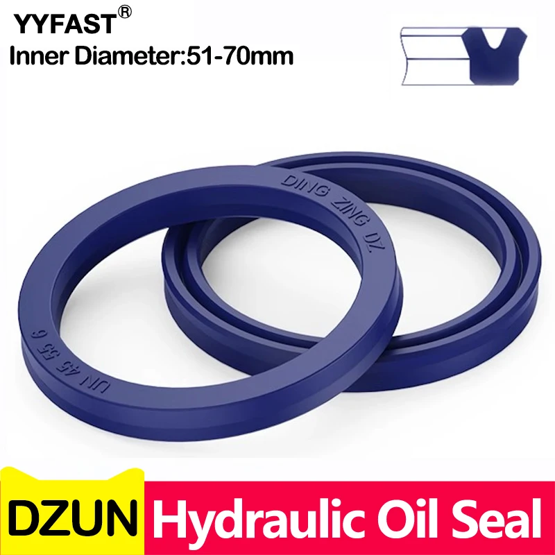 ID 51-70mm,DZUN Radial Shaft Hydraulic Seal  (IDxODxTHK)Polyurethane Piston Shaft Piston Rod PU Single Lip U Cup Oil Seal O-Ring