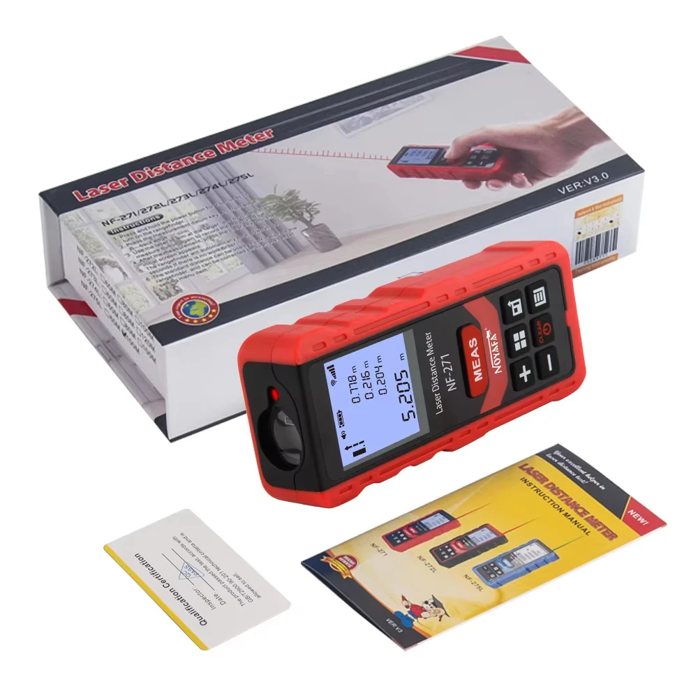 Noyafa NF-271 Laser Distance Meter 40M 80M Rangefinder Tape Range Finder Measure Device Digital Ruler Test Tool
