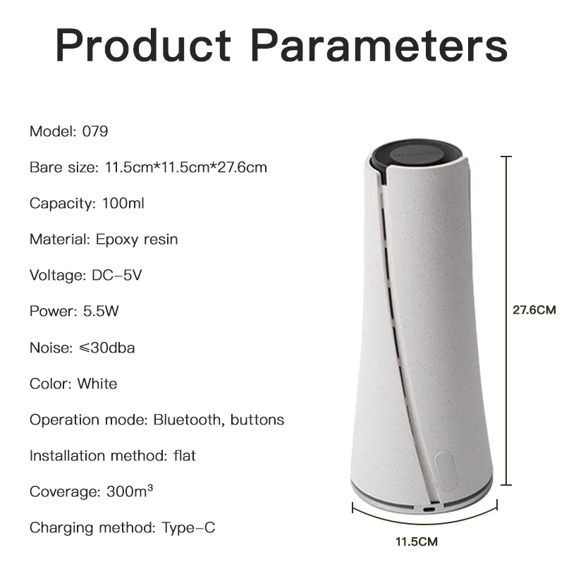 NAMSTE Rechargeable Easy Button Bluetooth Control Aromatherapy Decorative High Quality Applicable Area 300m³ Scent Diffuser