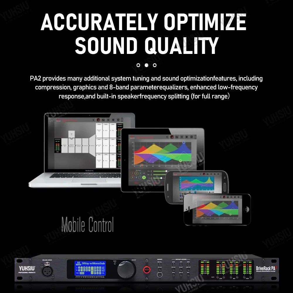 PA2 2 Input 6 Output Stage Audio Processor Original Software Audio Driver Rack Professional Speaker Audio Processor Stage band