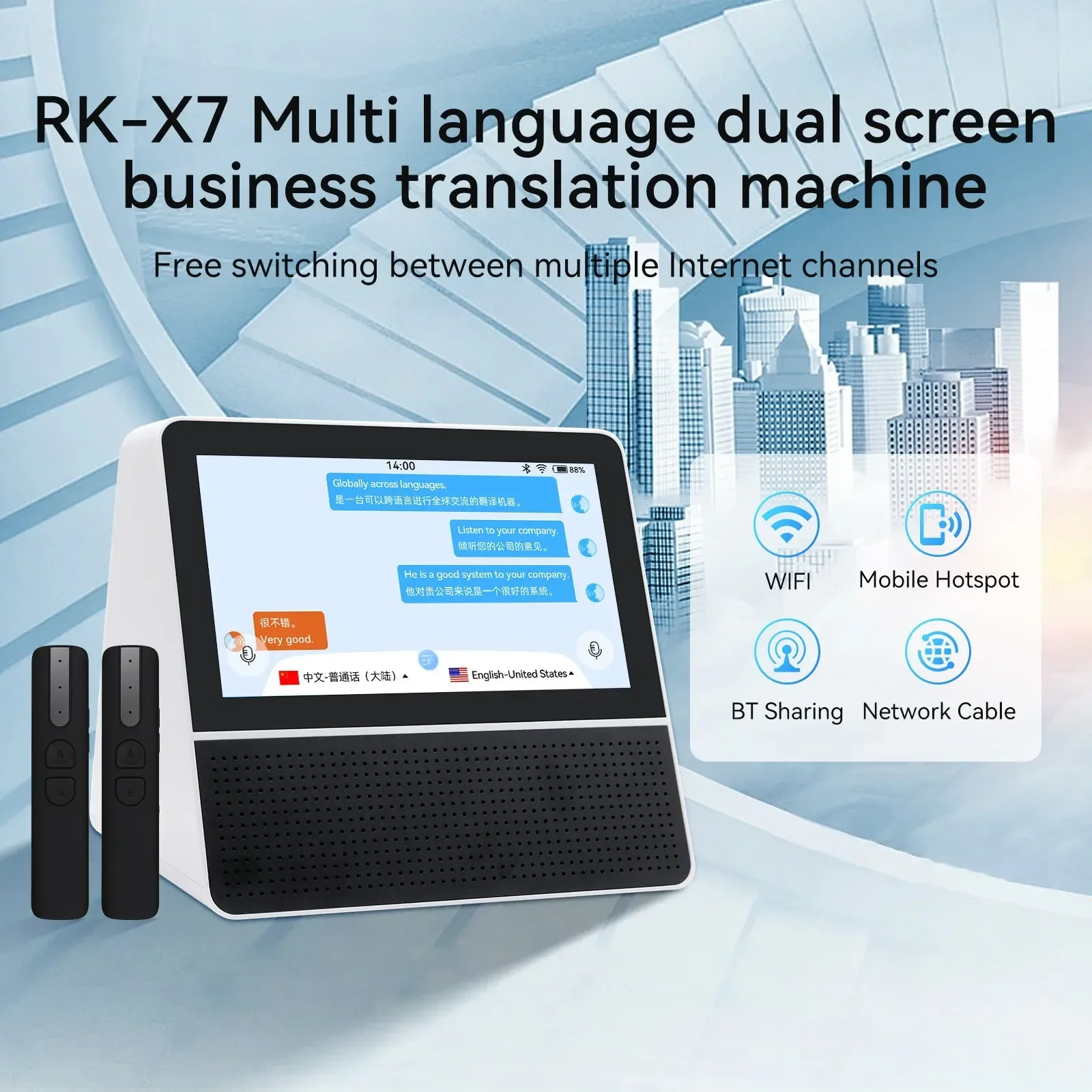 Best quality Desktop dual screen translation 120 language two way instant speech translator device voice translator