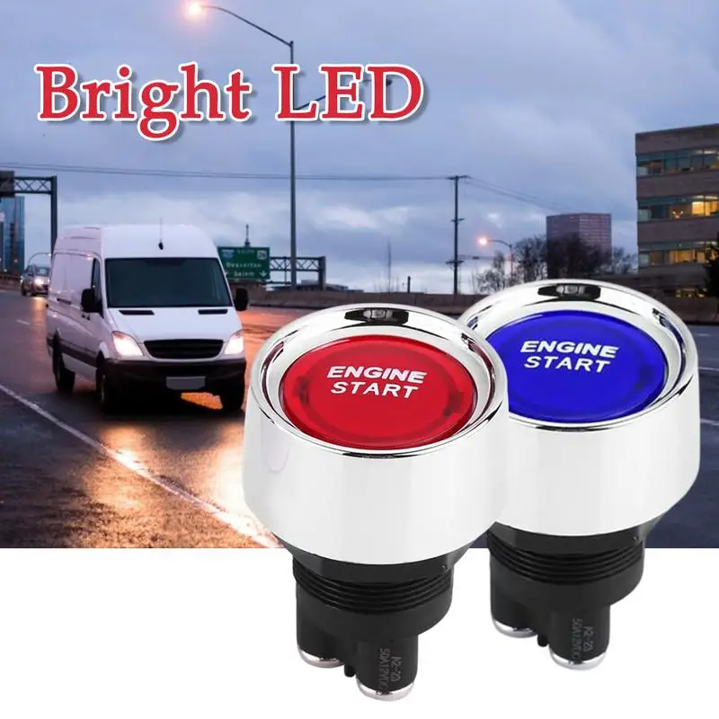 Car Engine Start Stop Switchh Button 12V24V 50A Keyless Push Button Ignition Starter LED Light SwitchPush Start IgnitionSwitch