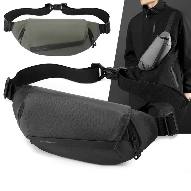 

Magnetic Closure Waterproof Chest Bag Outdoor Cycling Sports Large Capacity Men's Waist Pack Commuter Crossbody Shoulder Bag