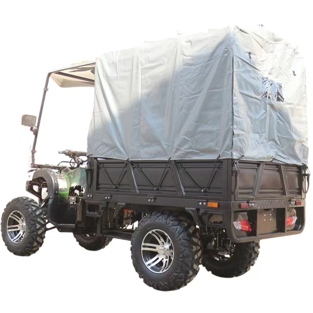 3000W Electric Cargo ATV for Adults, 4x4 Utility Quad Bike with Canopy Cover, Heavy Duty Farm All-Terrain Dumper Vehicle