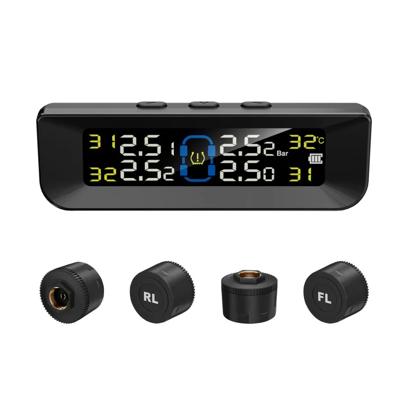 Dedicated Tire Pressure Monitoring High Precision Real-time MonitoringTPMSSolar Color Screen Four-Wheel Car
