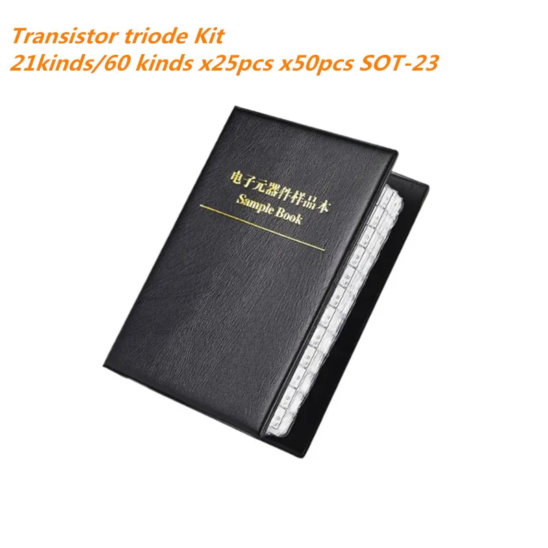 Imagem -03 - Transistor Triode Kit Smd 21 Tipos 60 Tipos X25 Peças X50 Peças Sot23 Comumente Sortidas Livro Triode da Microplaqueta do Livro da Amostra