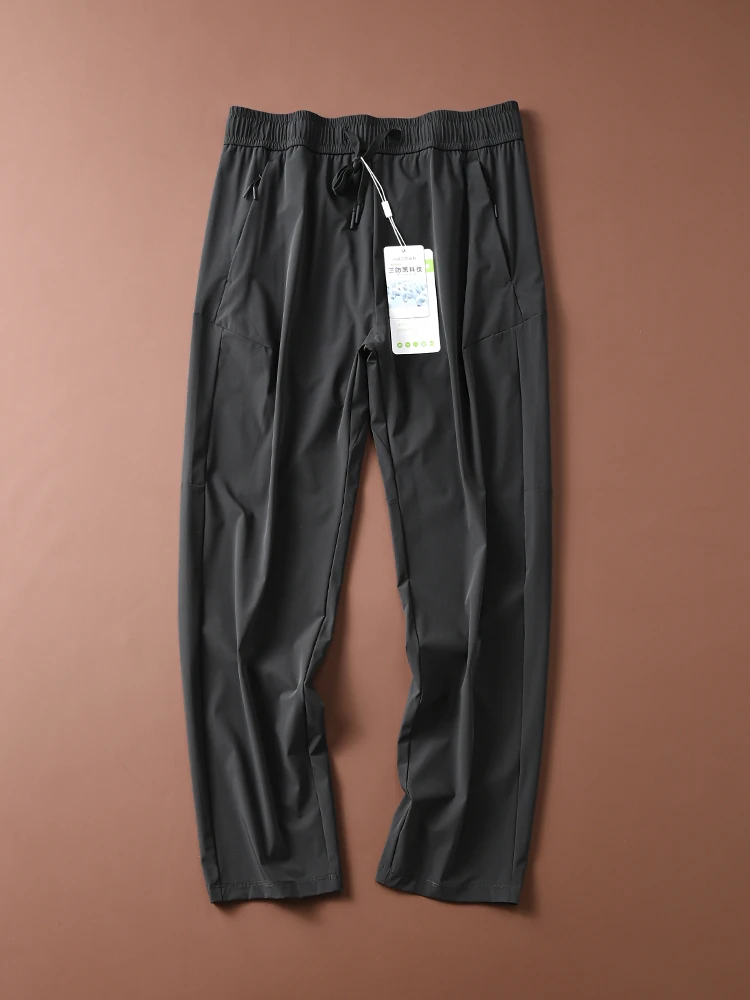 Pantaloni Tech Three-Proof in Seta Ghiacciata da Uomo Leggeri, ad Asciugatura Rapida, Traspiranti, Protettivi dal Sole, Impermeabili, Casual, Sportivi, Larghi, Lunghi
