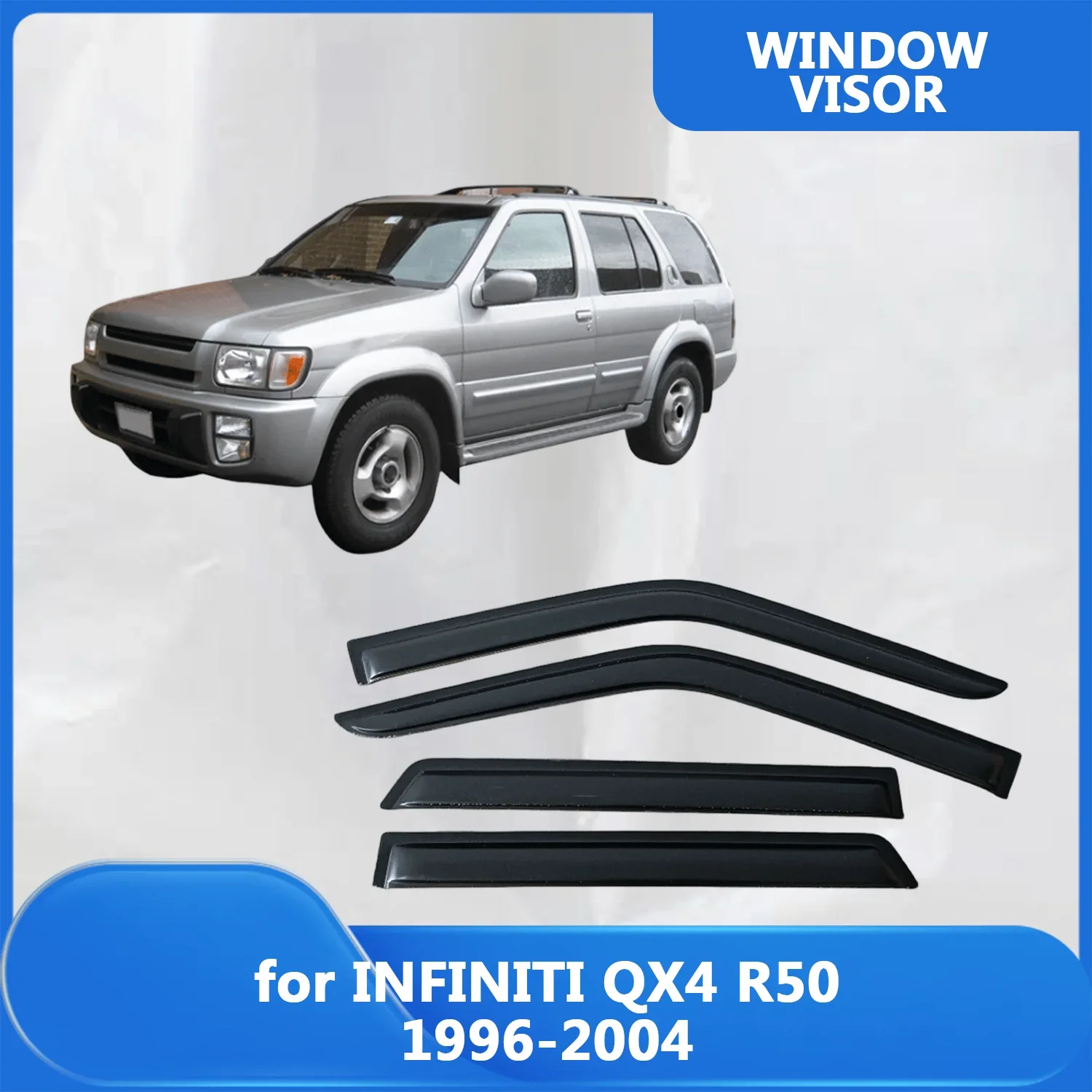 

Window Visor for INFINITI QX4 R50 1996 1997 1998 1999 2000 2001 2002 2003 2004 Wind Deflectors Rain Guards Door Visor Vent