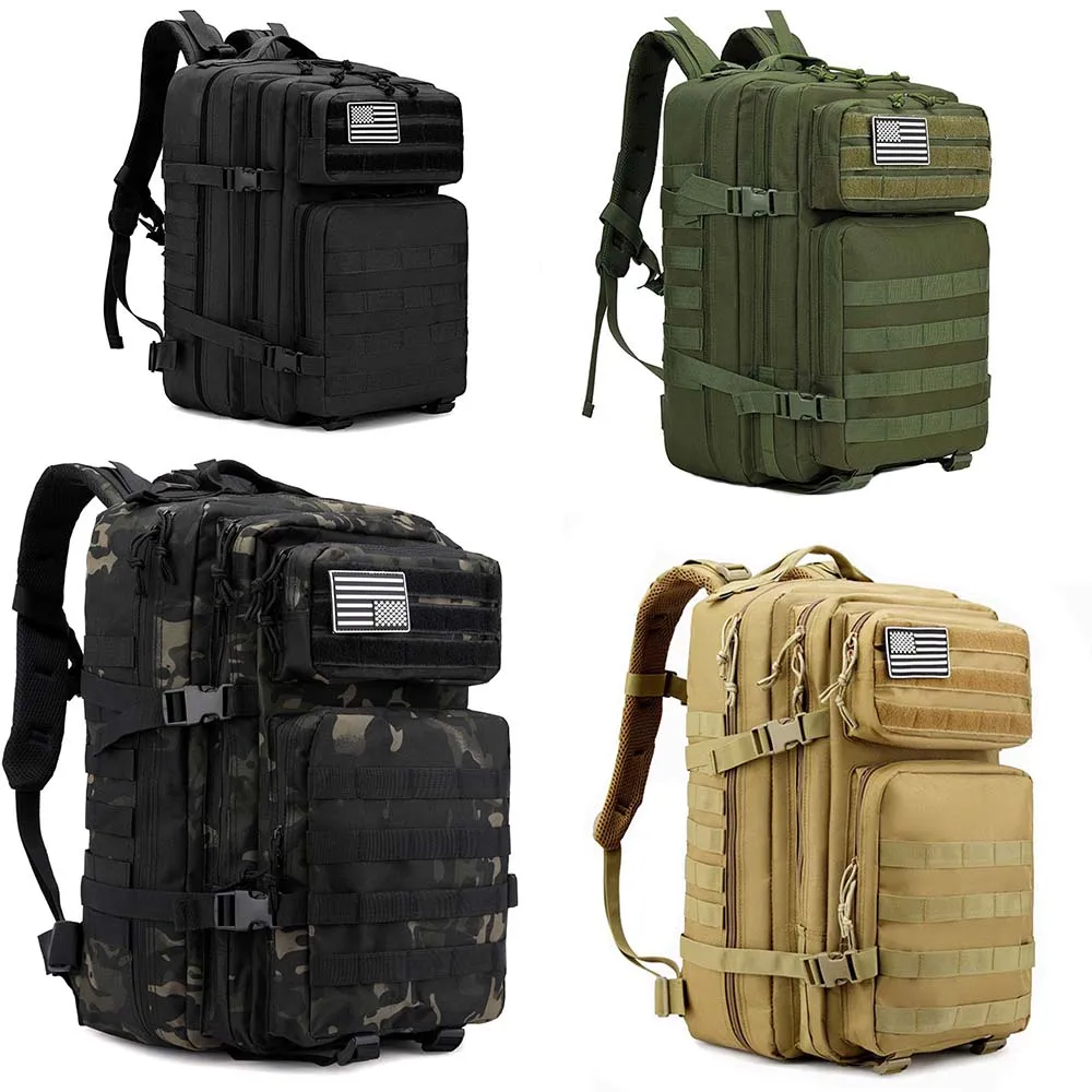 45L Tactical Sports Backpack, Molle Army Assault Pack, 3 Day Assault Pack, Hiking Backpack, Durable Outdoor Equipment Backpack