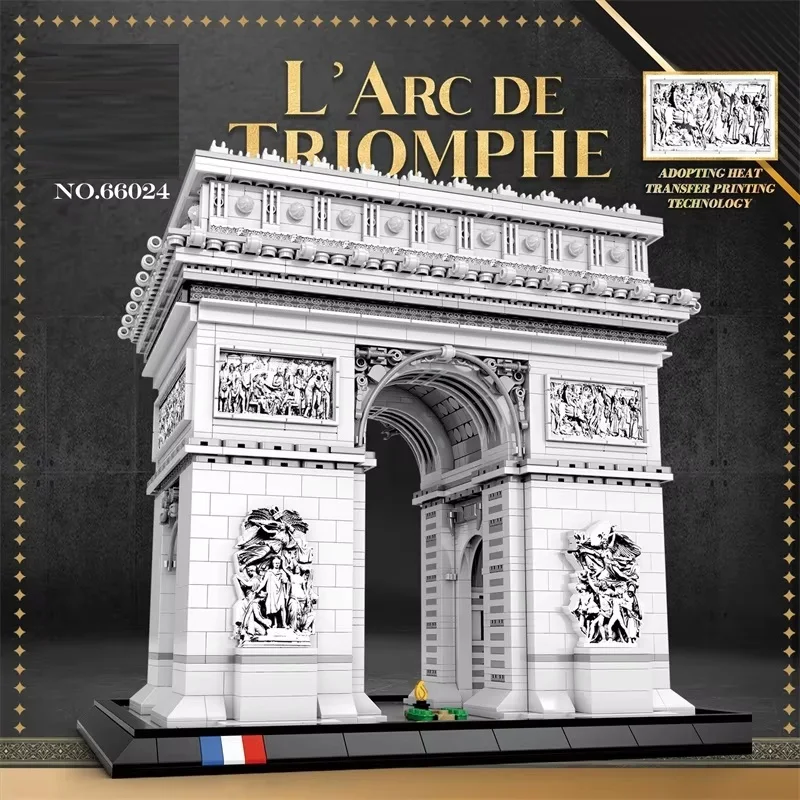 Image of Arc De Triomphe Architekturmodell-Bausteine - DIY-Bausteine zum Zusammenbauen, Lernspielzeug für Kinder und Erwachsene, Geschenk