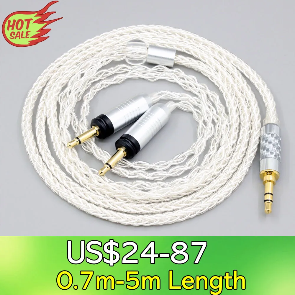 

LN008275 8 Core Silver Plated OCC Earphone Cable For Focal Clear Elear Elex Elegia Stellia Dual 3.5mm headphone plug