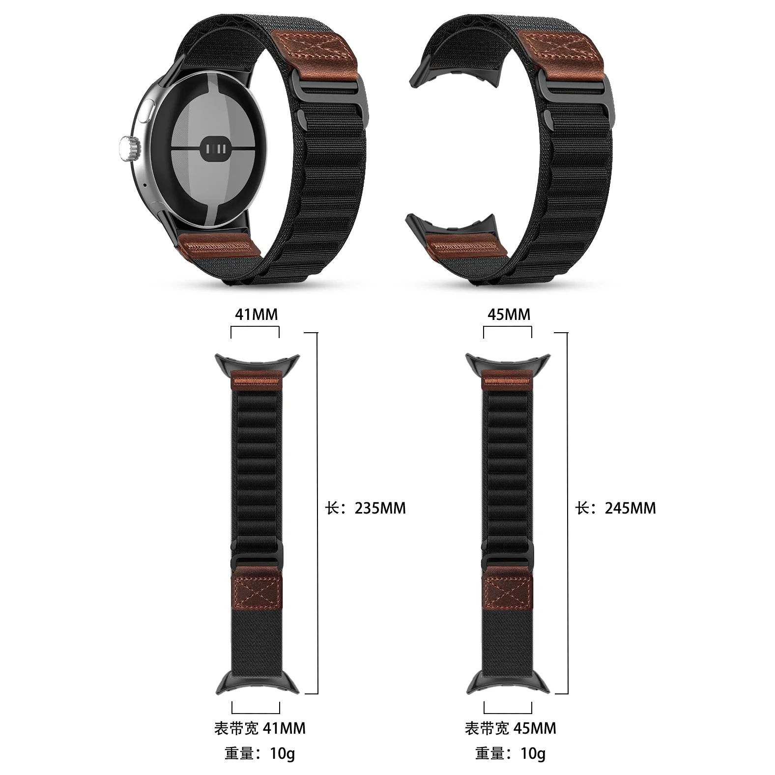 Alpine Nylon Loop Strap for Google Pixel Watch 4 3 45mm 41mm Original Breathable Bracelet for Google Pixel Watch 4 3 2 Wristband