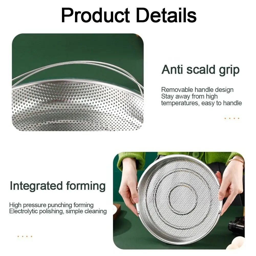 Steamer Shelf Food Steamer Basket with Handle Stainless Steel Steaming Grid Pot Steaming Cooking Utensils