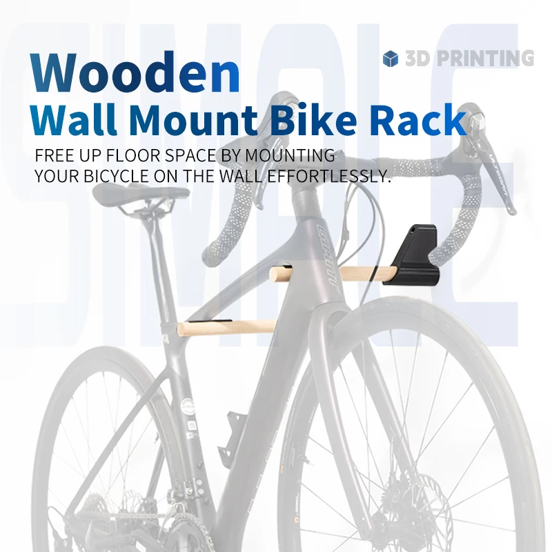 Image of Fahrrad-Aufhänger zur Wandmontage, Fahrrad-Aufbewahrungshalter aus Massivholz, Wandhalterung für Renn- und Mountainbikes