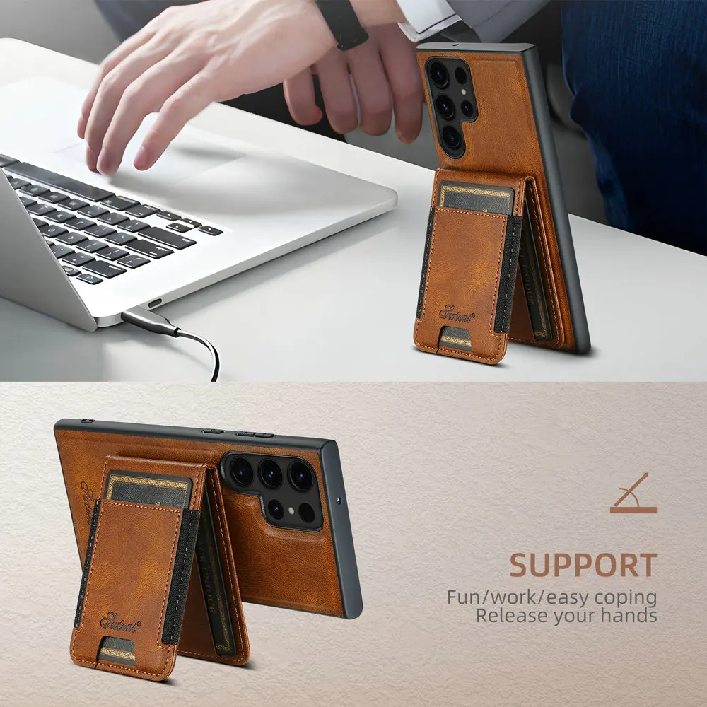 Odpinane skórzane etui z magnesem na karty do Samsung Galaxy S26 S25 S24 S23 S22 Note 20 Ultra 5G Case S26 S25 S 24 23 22 Plus Funda — zdjęcie produktu 6