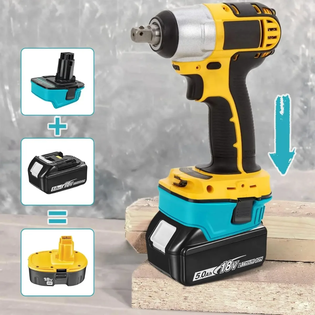Imagem -06 - Conversor de Adaptador de Bateria para Makita Ferramentas Elétricas Makita 18v bl Bateria Li-ion para Dewalt 18v Ni-cd Ni-mh Mak1820
