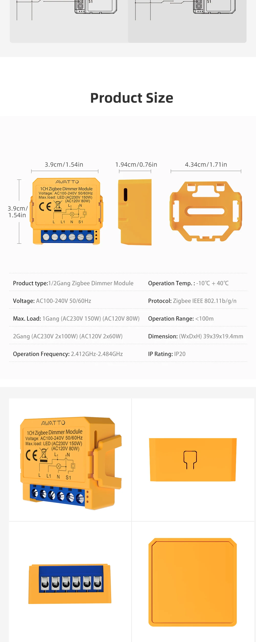 AVATTO WiFi/ZigBee 1/2-Gang-Dimmer-Lichtschaltermodul, intelligentes Dimmer-Schaltermodul, APP-Fernbedienung für Tuya Alexa Google Home – Detail 13