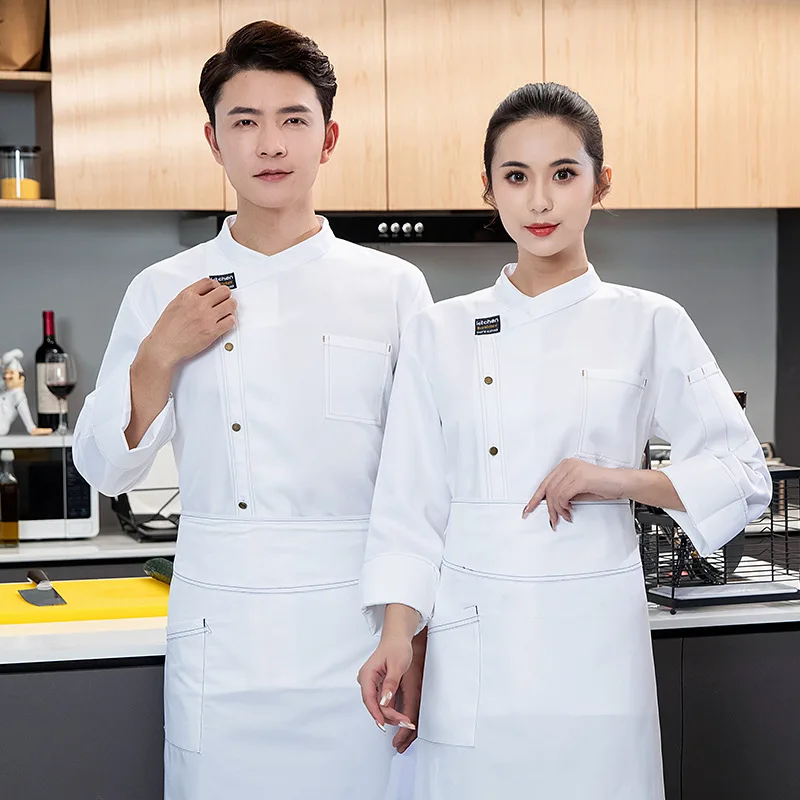 Chef vêtements de travail à manches longues automne hiver Restaurant Cuisine Cuisine occidentale Cuisine restauration cantine cuisson gâteau pain vêtements