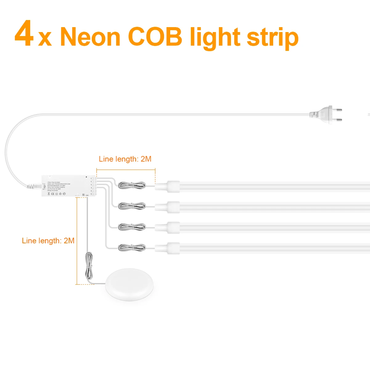 4PCS LED Neon Light