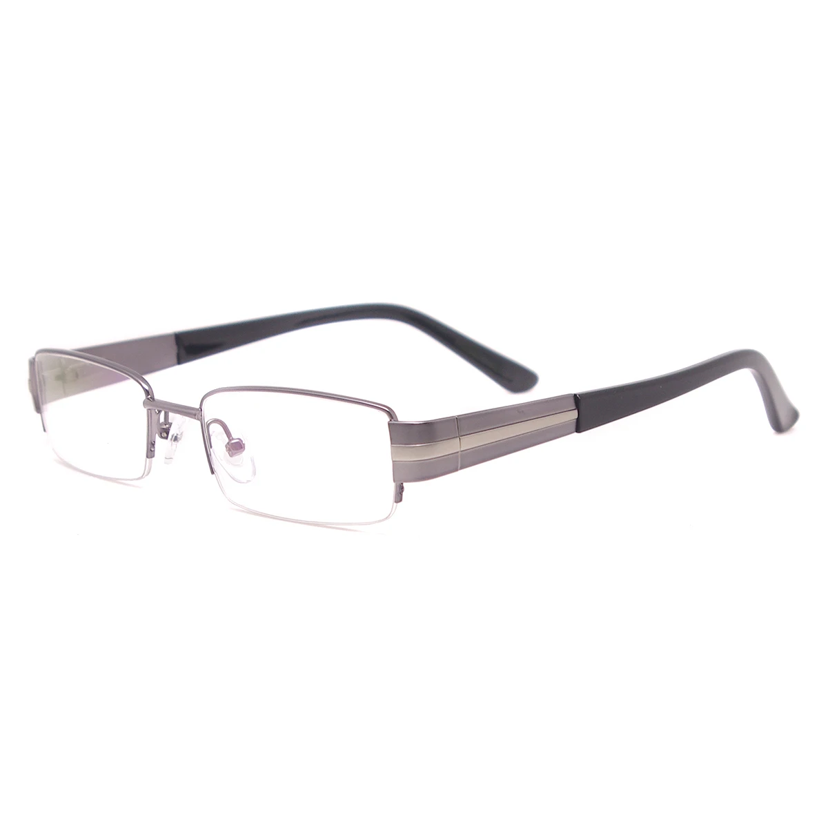 Metal Eyeglass Frames Half Rim Rectangle Spectacles Men Classic Prescription Glasses For Myopia & Reading