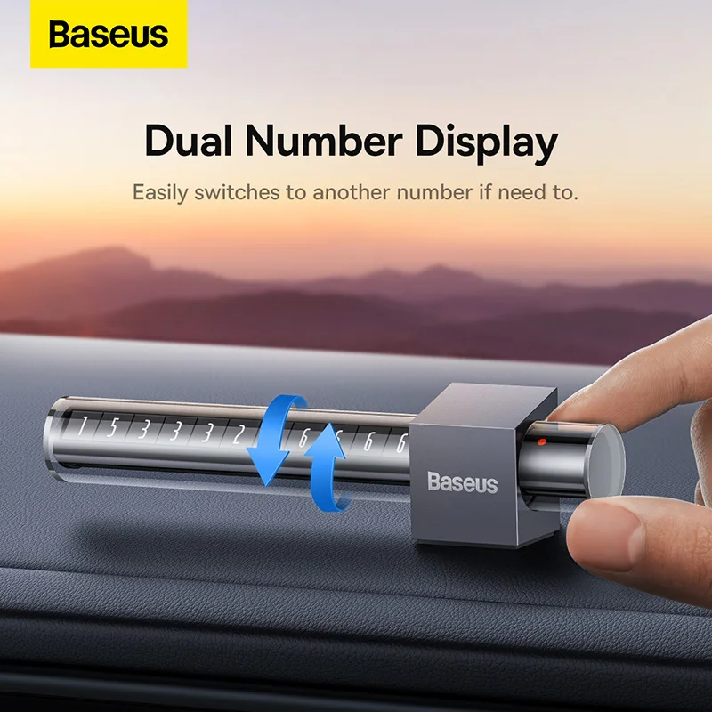 Baseus Mini Car Temporary Parking Card Phone Numbe Switchable Telephone Number Car Park Styling Automobile Accessories