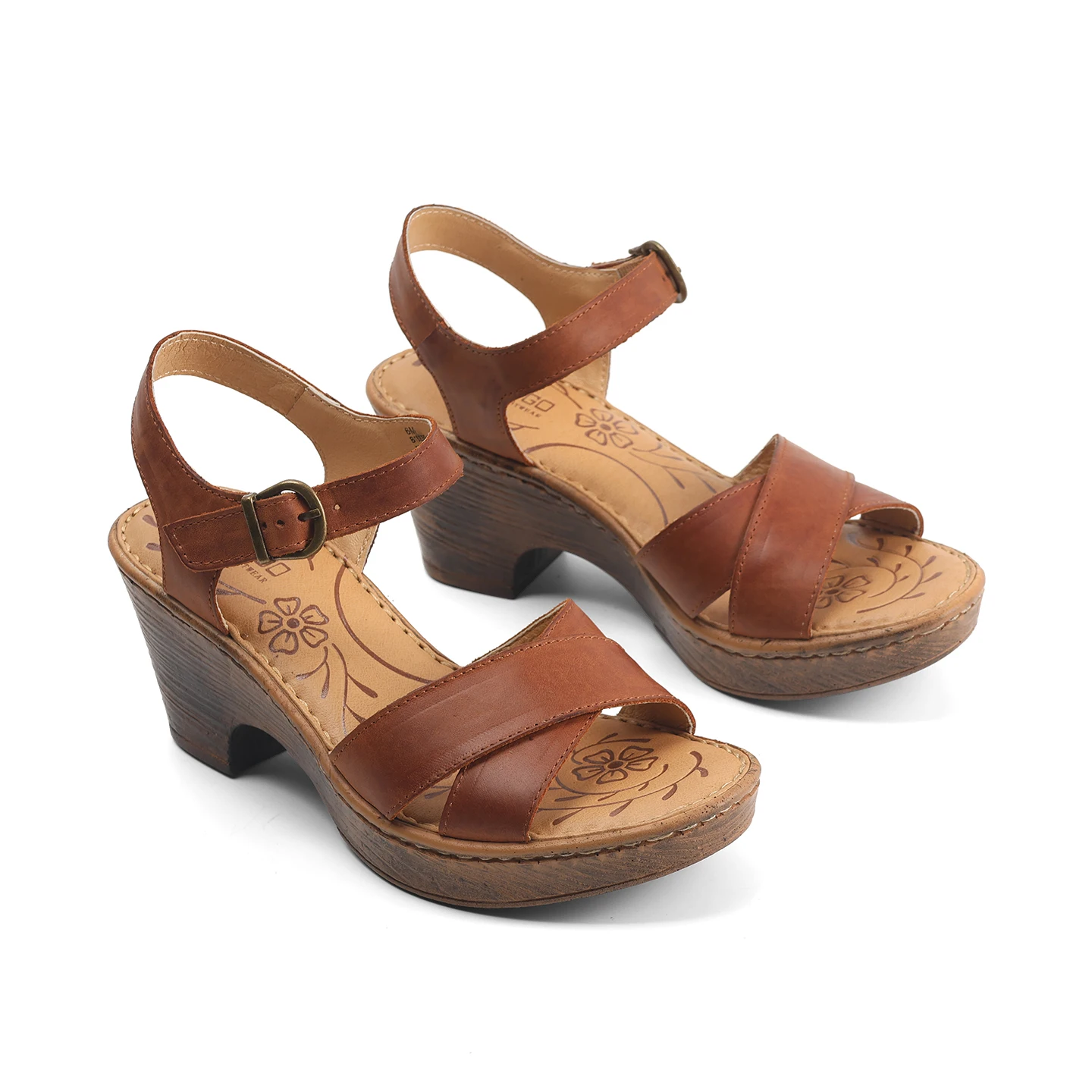 Keerygo Women Vintage Block High Heel Dress Sandals, Summer Single Strap Buckle Comfort Open Toe Sandals, Available in 4 Colors