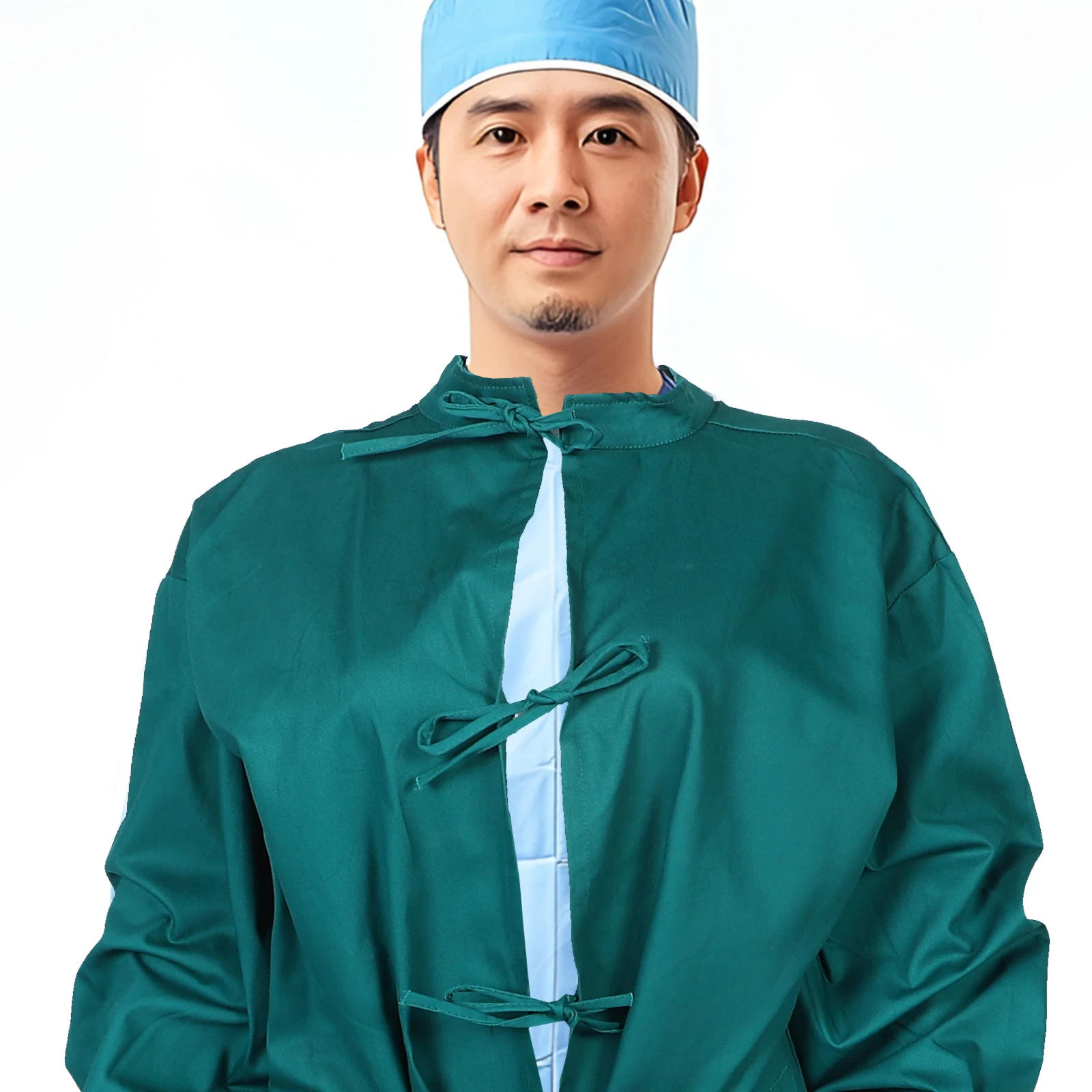 

Surgical Gown Doctors Outfit Cotton Medical Dress Nursing Costume Men Women Coat Full Coverage Reversewear Design Long