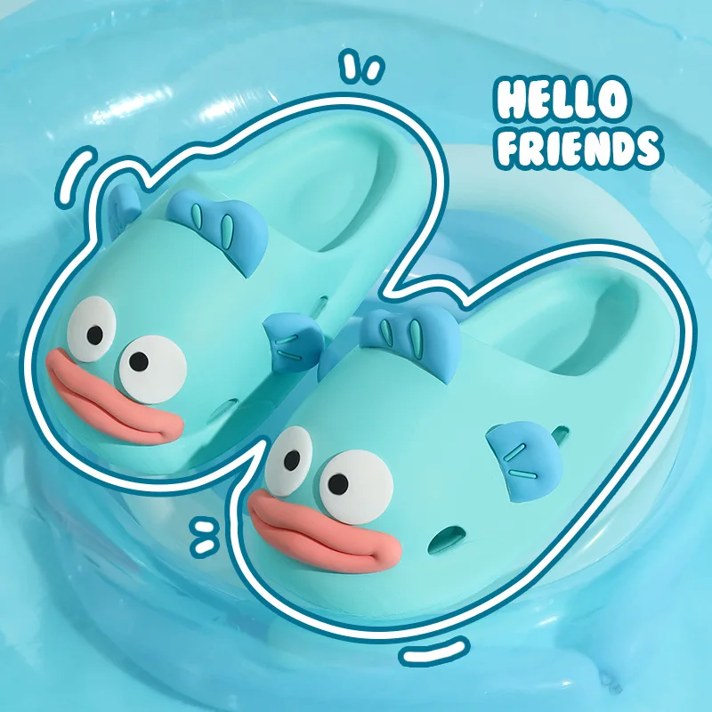 صنادل كلوونفيش - شبشب نسائي صيفي مغلق من الأمام، نمط كرتوني لطيف، نعل داخلي سميك غير قابل للانزلاق للنساء في الصيف