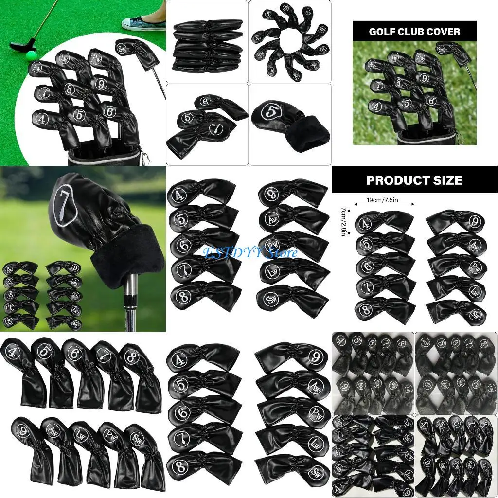 

G6DE Synthetic Watertight Golfs Iron Head Cover Golfs Club Headcover Fit Most Brand